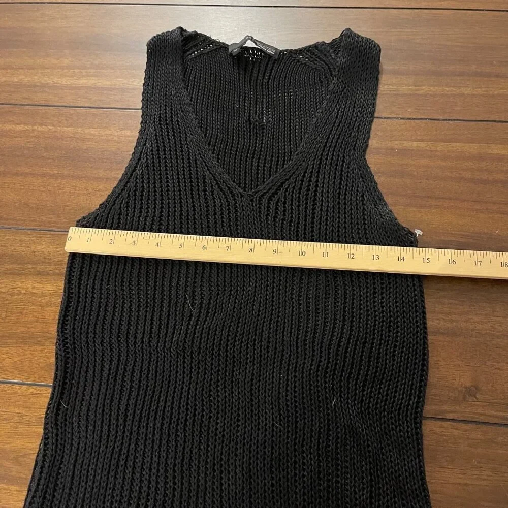 360 Sweater Women's Knitted Tank Dress Black Size Medium